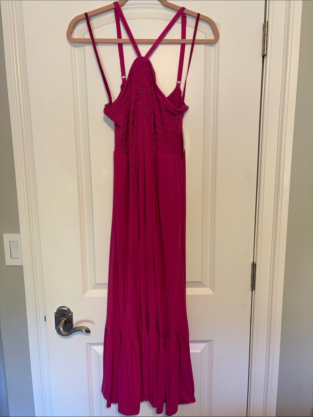 torrid Fuchsia Strappy Maxi Dress with Smocked Bodice